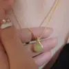 Wholesale Round Inlay Pendant Necklace For Women In Copper With 18K Real Gold Plated Water Plating And Artificial Rhinestones On Box Chain