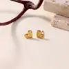 Wholesale Lucky Heart Stud Earrings For Women, Waterproof Non Tarnish 304 Stainless Steel With 18K Real Gold PVD Coated Plating 0.03µm-0.05µm