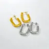 Wholesale E78 Style 304 Stainless Steel Earrings For Women Design 18K Gold Geometric C-shaped Stud Earrings Heart-shaped Electroplated