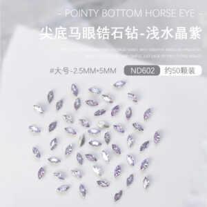About 50 pointed horse eye zircon diamonds (ND-602 light purple large)