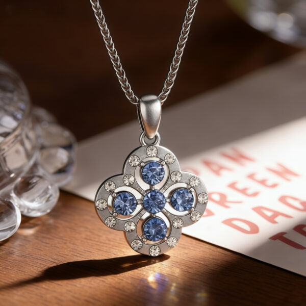 Wholesale Zinc Alloy Plated Four-Leaf Clover Necklace