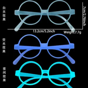 Light Blue Round Frame / Glow-in-the-Dark Glasses Frame