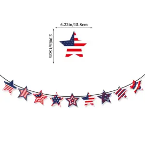 9-piece Set of Five-pointed Star Bunting Flags