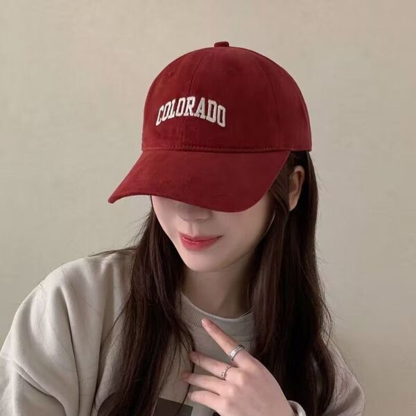 oly-4fd12c62d994536a43264e498566fef7 Wholesale Hat Spring and Summer Letter Cotton Duck Tongue Hat All-match Women's Retro Embroidered Soft Top Shown Face Small Sunshade Baseball