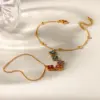 Wholesale Four Leaf Clover Electroplated Bracelet For Women In 304 Stainless Steel With 18K Real Gold PVD Coated And Zircon Inlay On Cable Chain