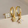 oly-4fd5596b01e84f6cac76f04ad53488ec Wholesale Fashionable Simple Diamond Embedded Four Leaf Triangle Earrings Style Three Piece Set Women's Jewelry