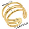 Wholesale PVD Coated Real Gold Plated 18K Gold Geometric 304 Stainless Steel Simple Style Waterproof Non Tarnish Open Rings