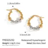 Wholesale PVD Coated Real Gold Plated 18K Gold Circle 304 Stainless Steel Elegant Lady Waterproof Non Tarnish Earrings