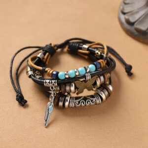 13-Bronze Butterfly Dream (multilayer bracelet)