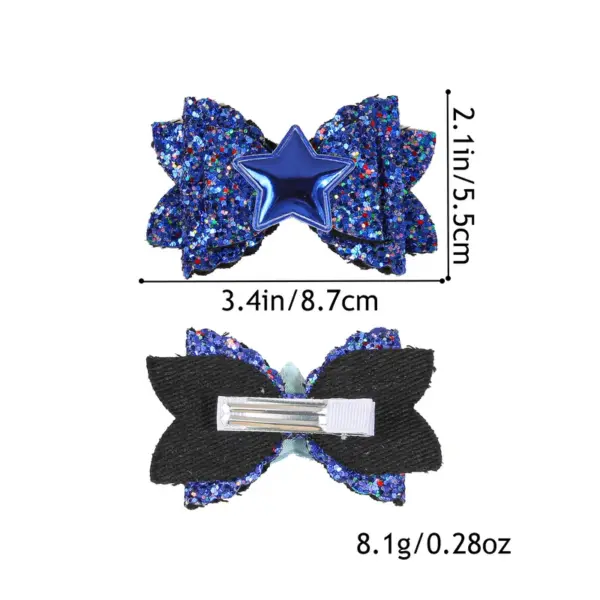 Wholesale Chinese Valentine's Day Bow Hair Clip Children's Onion Pink Star Bow Hair Accessory Festival Hair Accessory