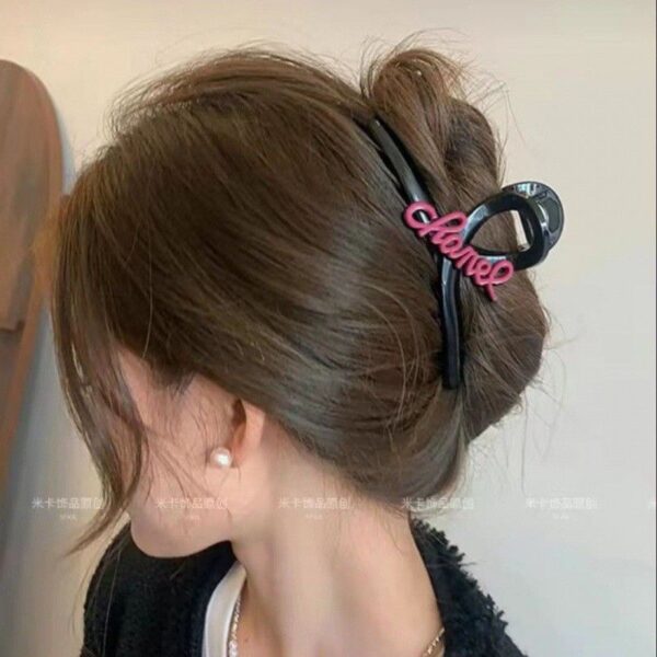 oly-4ffdbd491bb2dcf61bd374e14a0d2c7d Wholesale Tanabata Sweet Cool Barbie Pink Letter Grab Velvet High-grade Hairpin Women's Elegant Shark Clip Hair Accessories