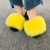oly-5001506836cc20e8d4ac49a3ddbf2501 Wholesale Fashion Fox Fur Slippers for Women, Korean Style Outdoor Slip-On Home Fur Slippers, Fluffy