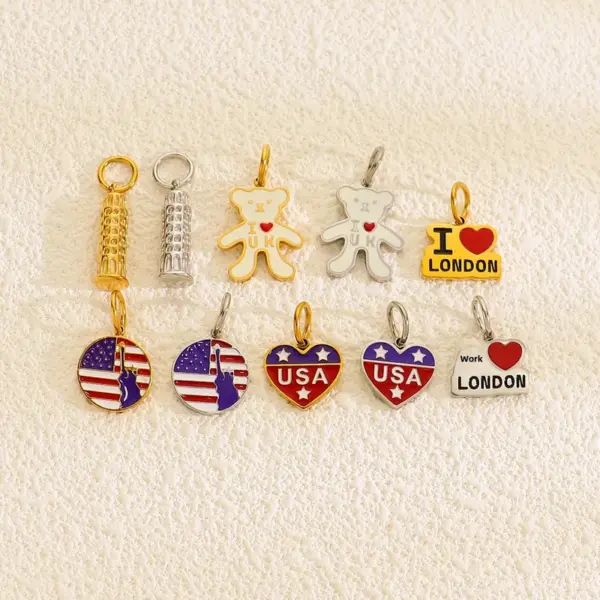Wholesale Sweet Pendant Featuring American Flag Pattern, Perfect For Stylish Accessories