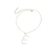 Wholesale 18K Gold Plated Titanium Steel Vacuum Electroplated Three-Dimensional Letter Pearl Trendy Necklace Handmade Unisex