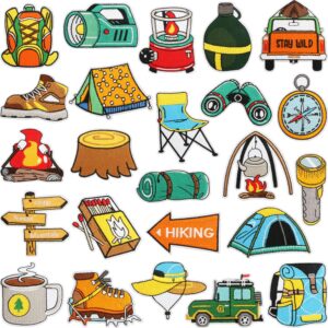 oly-50272238d312721587e3924f1b818faa Wholesale Camper Car Embroidery Cloth Stickers Explorer Tent Decoration Telescope Patch Stickers Computer Embroidery Label Kettle Flashlight