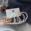 Wholesale Geometric Plating Alloy Pearl Hoop Earrings