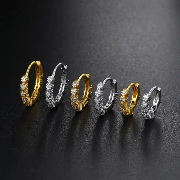 Wholesale 1 Piece Fashion Geometric Plating Inlay Copper Zircon Cartilage Earrings