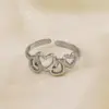 Wholesale PVD Coated Gold Plated Heart Shape 304 Stainless Steel Elegant Simple Style Waterproof Non Tarnish Open Rings