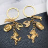 Wholesale Ancient Gold Simulation Western Cowboy Hat Boots Flaming Horse Keychain Jewelry Keychain