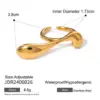 Wholesale Real Gold Plated 304 Stainless Steel PVD Coated Water Droplets Waterproof Non Tarnish Plating Vacation Simple Style IG Style Open Rings For Women's