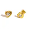 Wholesale 1 Pair Simple Style Heart Shape 201 Stainless Steel Ear Studs