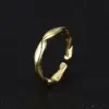 Wholesale Geometric Open Rings For Women In Copper With 14K Real Gold Plated Electroplated Finish And Zircon Inlay