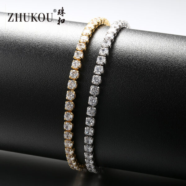 oly-5080d82b98c042ce23f2558aeb3f7ce0 Wholesale Adjustable pull bracelet zircon bracelet thick chain wholesale sale gold plated colorfast high quality 3 mmVL5