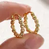 Wholesale Three-dimensional Geometric Earrings For Women In Copper With KC Golden Plated Water Plating And 0.03µm Thickness