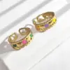 Wholesale 18K Real Gold Plated Vacuum Electroplating Furnace Oil Drop 304 Stainless Steel Ring Vintage Non-Fading Niche Light Luxury Heart Women's Open Ring