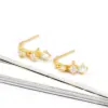 Wholesale Simple Style C Shape Gold Plated Copper Zircon Ear Studs