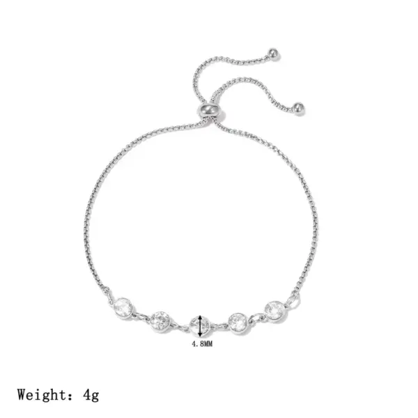 Wholesale Adjustable Drawstring Titanium Steel Bracelet Sparkling Zirconia Diamond Light Luxury Unique Personality New Style Jewelry