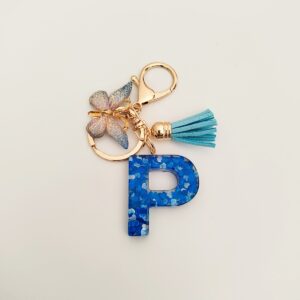 Blue letter keychain pendant/P