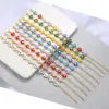 Wholesale Fashion Devil's Eye Heart Shape Copper Bracelets Enamel Inlay Artificial Gemstones Copper Bracelets