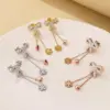 Wholesale 304 Stainless Steel Butterfly PVD Coated Artificial Pearls 18K Real Gold Plated Waterproof Non Tarnish Plating Inlay Drop Earrings