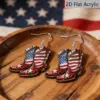 Wholesale Retro Print Boots Drop Earrings For Women In White & Red Acrylic With 304 Stainless Steel Ear Pins