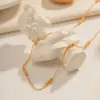 Wholesale PVD Coated Real Gold Plated 18K Gold Solid Color 304 Stainless Steel IG Style Simple Style Waterproof Non Tarnish 304 Stainless Steel Necklace