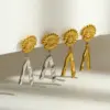 Wholesale V Shape Asymmetrical Stud Earrings For Women, 18K Real Gold Plated With 0.03µm PVD Coated 304 Stainless Steel
