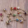 Wholesale 1 Piece Belly Rings Fashion Flower Stainless Steel Diamond