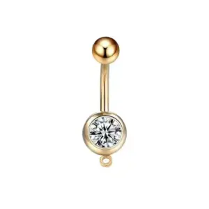 Single Bead Single Diamond-Gold/1.3*1.1cm