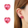 oly-5135ef66b826fa750327b6822b4c6bb9 Wholesale Kenjie autumn and winter Valentine's Day love peach two-piece earrings Women's fashion semi-precious stone drop oil earrings