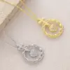 Wholesale For Women Cross Pendant Necklace In Copper With 18K Real Gold Plated Coating 0.05µm-0.08µm Featuring Zircon On Cable Chain