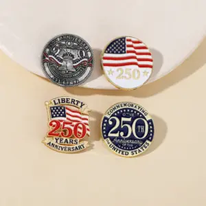 Wholesale Creative Style Independent 250 Anniversary Emblem Brooch Pin Fashionable Clothing Accessory Chest Pin