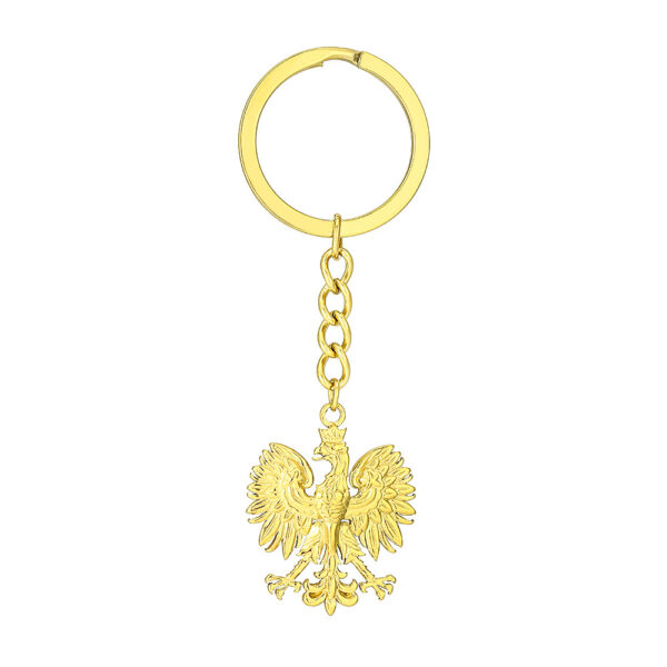Wholesale Retro Polish National Emblem Eagle Keychain Decoration Men's and Women's Ethnic Style Versatile Titanium Steel Accessories Product