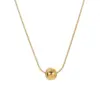 Wholesale PVD Coated Real Gold Plated 18K Gold Solid Color 304 Stainless Steel Simple Style Waterproof Non Tarnish 304 Stainless Steel Necklace