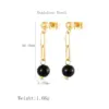 Wholesale Vacuum Plating Real Gold Plated Splicing 304 Stainless Steel Elegant Streetwear Waterproof Non Tarnish Drop Earrings
