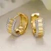 Wholesale Three-dimensional Geometric Earrings For Women In Copper With KC Golden Water Plating And 0.03µm Thickness