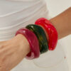Wholesale Jewelry Retro Asymmetrical Smudged Bracelet Round Wide Acrylic Bracelet for Women
