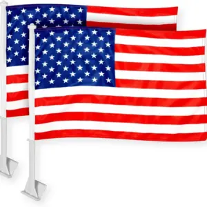 American Car Window Flag 30x45cm + 43cm Flagpole