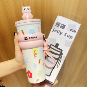 Panda sippy cup 304-cute powder 700ml / Single cup with pattern