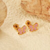 Wholesale Screw Stud Earrings Ins Sweet and Cute Bow Rainbow Earrings Stainless Steel Earrings for Women